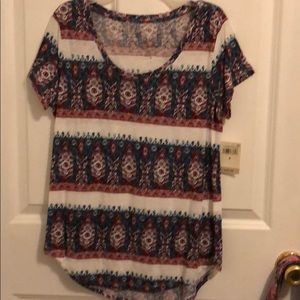 Lucky brand short sleeve red white and blue shirt